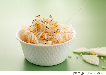 vegetarian cabbage salad healthy homemade food concept 137585865