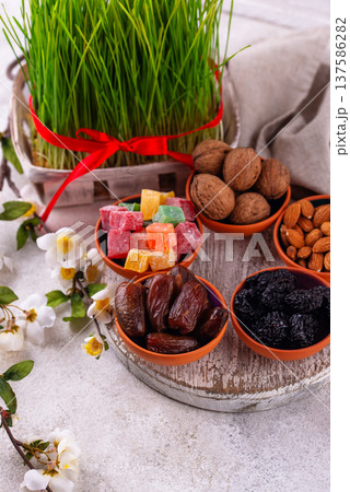 Traditional Azerbaijan spring holiday Novruz concept Traditional Azerbaijan spring holiday Novruz concept 137586282