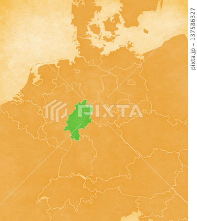 Ocher map of Germany - Hesse Ocher map of Germany - Hesse 137586327