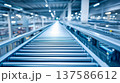 Automated conveyor system in a modern warehouse, industrial logistics, distribution center 137586612