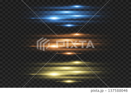 Abstract horizontal light lines creating speed effect 137588046