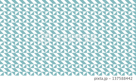 Seamless geometric pattern featuring teal and white triangles in a rhythmic, tileable grid. Seamless geometric pattern featuring teal and white triangles in a rhythmic, tileable grid. 137588442