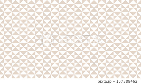 Seamless geometric pattern featuring a rhythmic grid of beige and white triangles in a clean, tileable design. 137588462