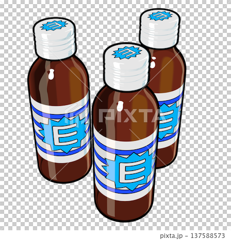 準藥物插圖素材：三種能量飲料（1_2）彩色線條描圖 137588573