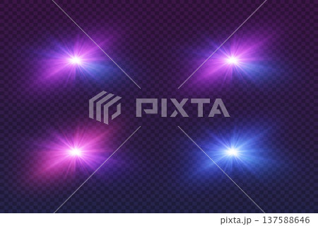 Glowing light bursts with multicolor lens flare effect Glowing light bursts with multicolor lens flare effect 137588646
