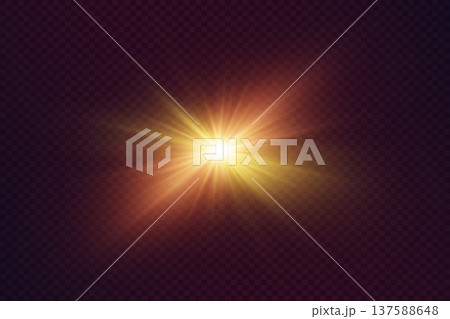 Golden yellow sunburst radiating light beams 137588648