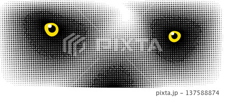 Abstraction of the eye of a halftone lemur animal of jungle, Madagascar, safari Hand drawn. Not AI, vector illustration Abstraction of the eye of a halftone lemur animal of jungle, Madagascar, safari Hand drawn. Not AI, vector illustration 137588874