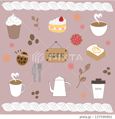おしゃれカフェセット(ピンク) おしゃれカフェセット(ピンク) 137590902