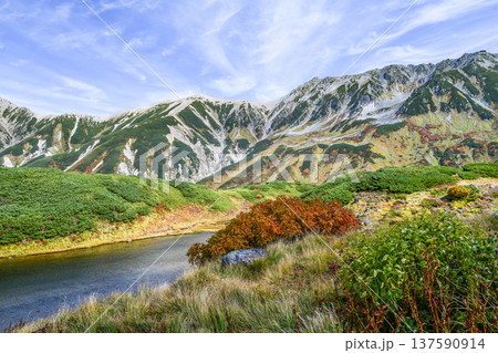 初秋の立山「みどりが池」越しに見る山並み 初秋の立山「みどりが池」越しに見る山並み 137590914