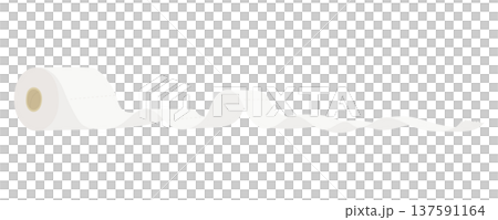 転がって紙が出ちゃってるトイレットペーパーのイラスト 137591164