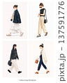 ファッションスナップイラスト｜ストリート 137591776