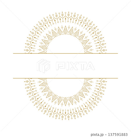 Gold mandala divider ornamental border decorative line art element 137591883