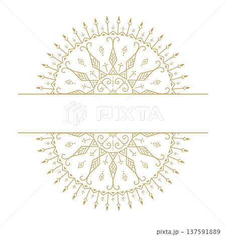 Gold mandala divider ornamental border decorative line art element 137591889