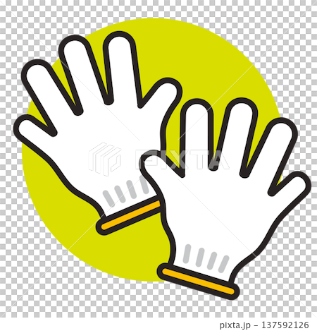Work gloves icon. Gloves used for moving, work, and disaster prevention. 137592126