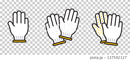 Work gloves icon. Gloves used for moving, work, and disaster prevention. 137592127