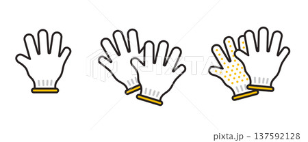 軍手のアイコン。引っ越しや作業、防災に使う手袋。 137592128