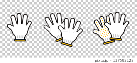 軍手のアイコン。引っ越しや作業、防災に使う手袋。 137592128