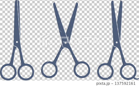 Simple thin barber scissors icon set 137592161