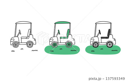 ゴルフカートのイラスト3種類 137593349