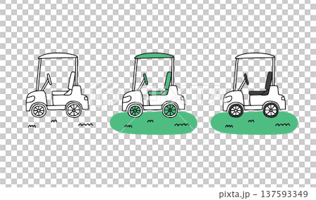 三種高爾夫球車插圖 三種高爾夫球車插圖 137593349