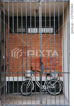 Bike storage room in residential building Bike storage room in residential building 137593464