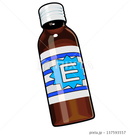 医薬部外品のイラスト素材　一本の栄養ドリンク（1_3）　カラー線画表現 137593557