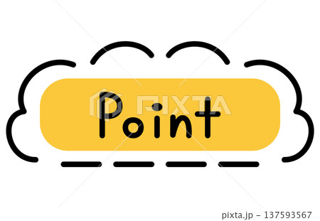 手描き風のかわいいもくもくの雲の枠とポイントの文字 137593567