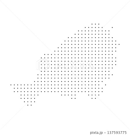 Niger country dotted map. Black spot pixel illustration isolated on white background. Vector circle mosaic. Niger country dotted map. Black spot pixel illustration isolated on white background. Vector circle mosaic. 137593775