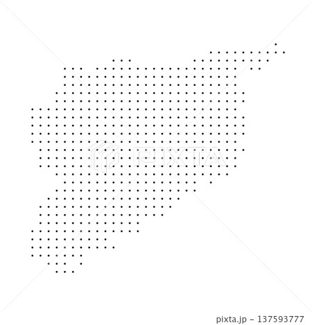 Syria country dotted map. Black spot pixel illustration isolated on white background. Vector circle mosaic. 137593777