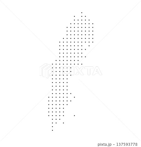 Sweden country dotted map. Black spot pixel illustration isolated on white background. Vector circle mosaic. 137593778