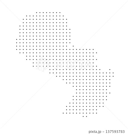 Paraguay country dotted map. Black spot pixel illustration isolated on white background. Vector circle mosaic. 137593783