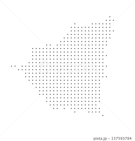 Nicaragua country dotted map. Black spot pixel illustration isolated on white background. Vector circle mosaic. 137593784