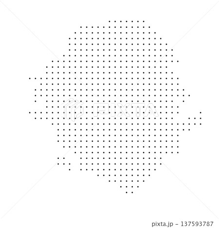 Sierra Leone country dotted map. Black spot pixel illustration isolated on white background. Vector circle mosaic. 137593787