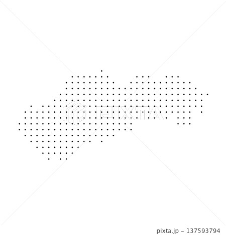Slovakia country dotted map. Black spot pixel illustration isolated on white background. Vector circle mosaic. 137593794
