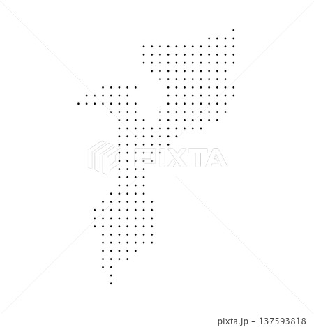 Mozambique country dotted map. Black spot pixel illustration isolated on white background. Vector circle mosaic. Mozambique country dotted map. Black spot pixel illustration isolated on white background. Vector circle mosaic. 137593818