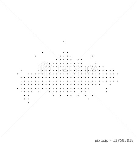Russia country dotted map. Black spot pixel illustration isolated on white background. Vector circle mosaic. 137593819