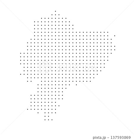 Ecuador country dotted map. Black spot pixel illustration isolated on white background. Vector circle mosaic. 137593869