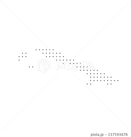 Cuba country dotted map. Black spot pixel illustration isolated on white background. Vector circle mosaic. 137593876