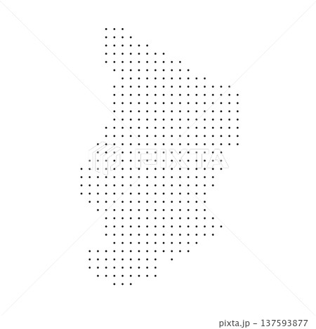 Chad country dotted map. Black spot pixel illustration isolated on white background. Vector circle mosaic. Chad country dotted map. Black spot pixel illustration isolated on white background. Vector circle mosaic. 137593877