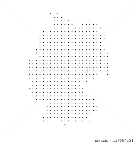 Germany country dotted map. Black spot pixel illustration isolated on white background. Vector circle mosaic. Germany country dotted map. Black spot pixel illustration isolated on white background. Vector circle mosaic. 137594151