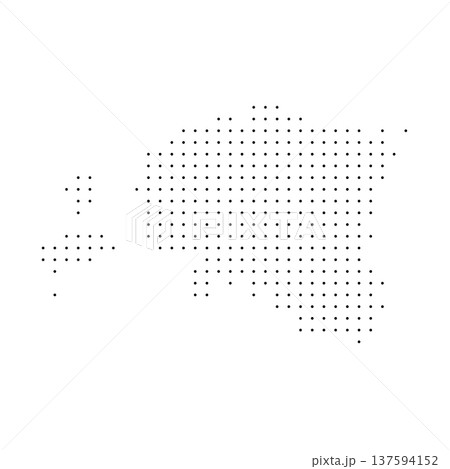 Estonia country dotted map. Black spot pixel illustration isolated on white background. Vector circle mosaic. Estonia country dotted map. Black spot pixel illustration isolated on white background. Vector circle mosaic. 137594152