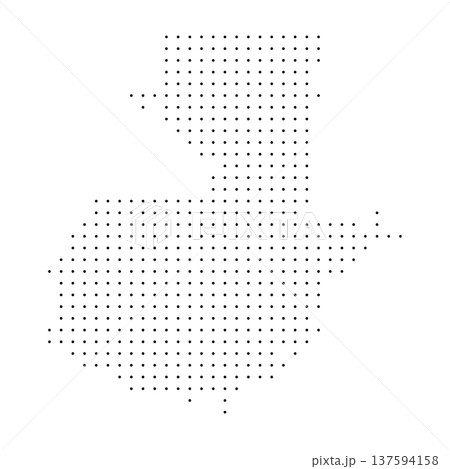 Guatemala country dotted map. Black spot pixel illustration isolated on white background. Vector circle mosaic. Guatemala country dotted map. Black spot pixel illustration isolated on white background. Vector circle mosaic. 137594158