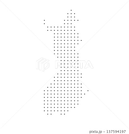 Finland country dotted map. Black spot pixel illustration isolated on white background. Vector circle mosaic. 137594197