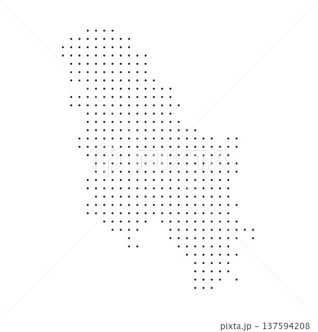Serbia country dotted map. Black spot pixel illustration isolated on white background. Vector circle mosaic. 137594208