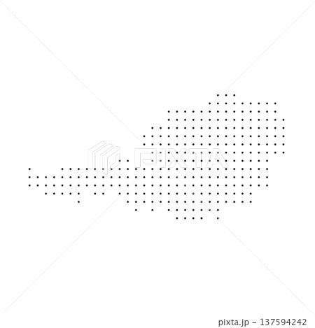 Austria country dotted map. Black spot pixel illustration isolated on white background. Vector circle mosaic. Austria country dotted map. Black spot pixel illustration isolated on white background. Vector circle mosaic. 137594242