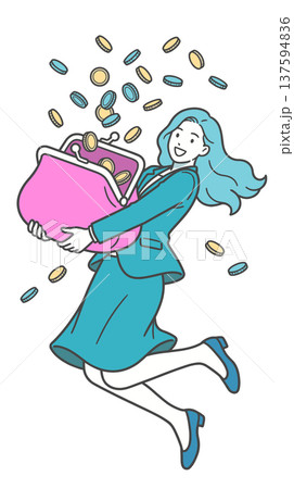 お金が貯まる・貯金と資産形成のイメージイラスト 137594836