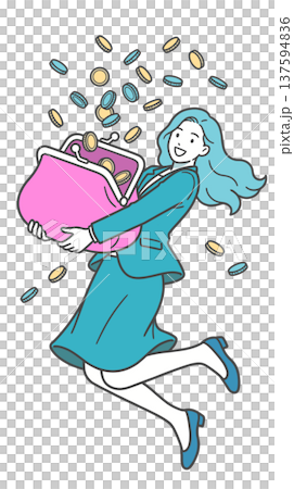 お金が貯まる・貯金と資産形成のイメージイラスト 137594836