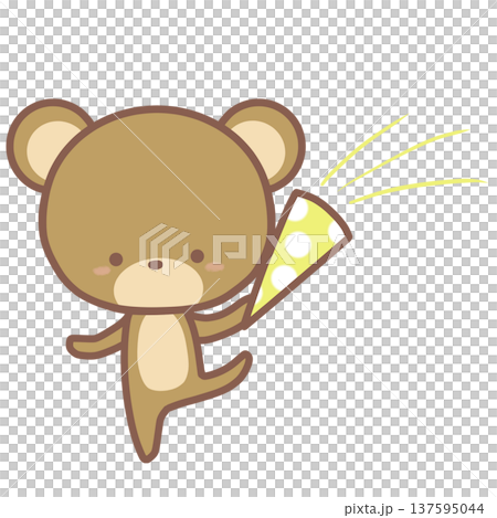 クラッカーを持って喜ぶクマ 137595044