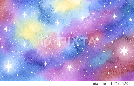 宇宙の幻想的な光の背景イラスト 137595205