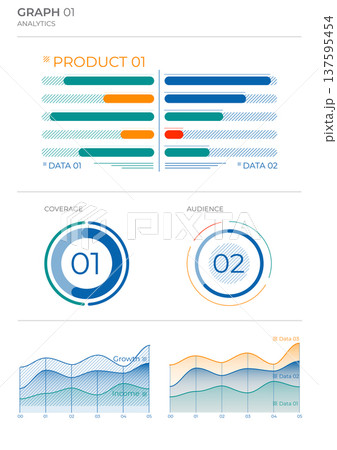 Project business analysis charts in color. Finance Charts. 137595454